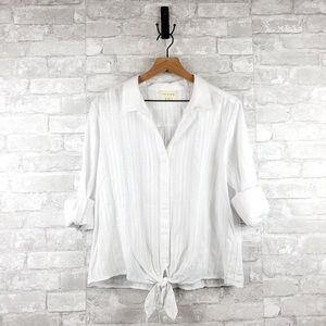 Anthropologie Cloth & Stone Tie Button Down